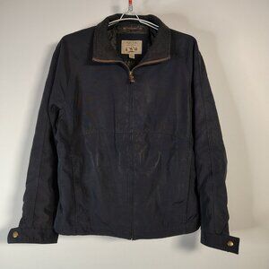 VINTAGE Pacific Trail Jacket Mens Large‎ Black Full Zip Quilted Bomber Collar